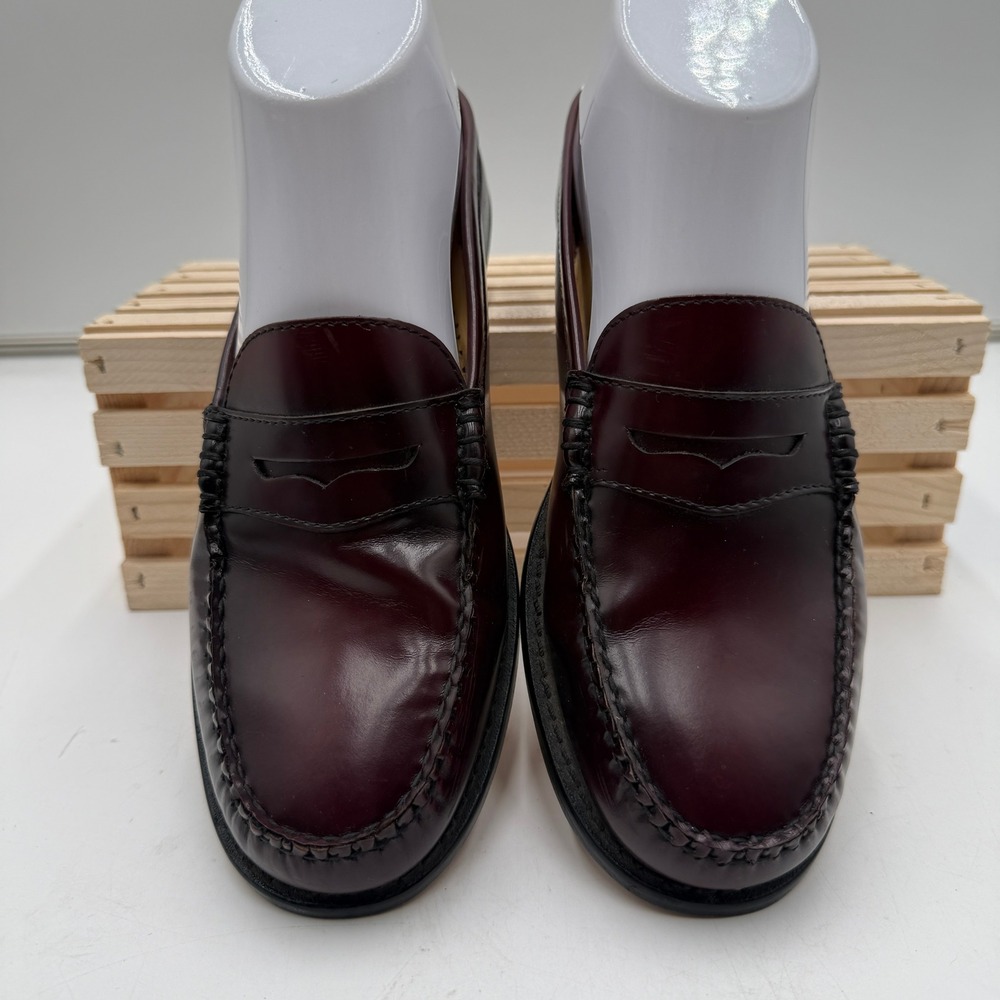 G.H. Bass Weejuns Penny Loafer Mules Wine Leather Slip On Womens Size 8M - Picture 3 of 9
